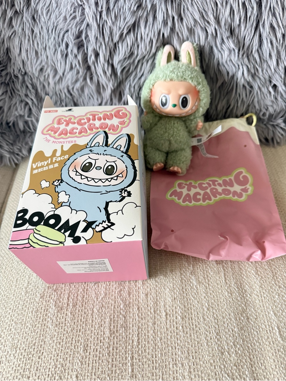Exciting Macaron Green Bunny Plush Vinyl-Face Collectible Toy